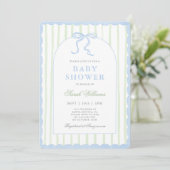 Classic Preppy Charm Baby shower Uitnodiging (Staand voorkant)