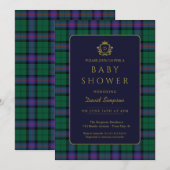 Classic Preppy Charm Plaid Equestrian Baby shower Kaart (Voorkant / Achterkant)