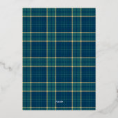 Classic Preppy Plaid Green Equestrian Baby Shower Folie Uitnodiging (Achterkant)