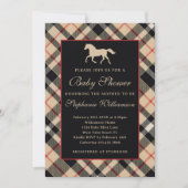 Classic Preppy Plaid Luxury Equestrian Baby shower Kaart (Voorkant)