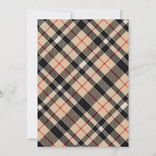 Classic Preppy Plaid Luxury Equestrian Baby shower Kaart (Achterkant)