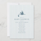 Classic Preppy Seersucker Stripe Boy Baby shower Kaart (Voorkant)