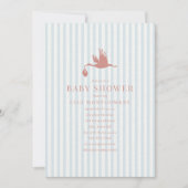 Classic Preppy Seersucker Stripe Girl Baby shower Kaart (Voorkant)