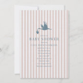 Classic Preppy Seersucker Stripe Girl Baby shower Kaart (Voorkant)