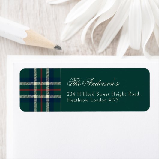Classic Preppy Tartan Plaid Christmas Etiket (Insitu)