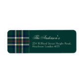 Classic Preppy Tartan Plaid Christmas Etiket (Voorkant)