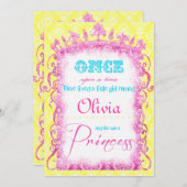Classic Princess Party Invites Kaart (Voorkant / Achterkant)