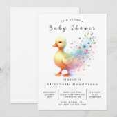Classic Printable Duck Baby shower Kaart (Voorkant / Achterkant)