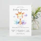 Classic Printable Giraffe Baby shower Kaart (Staand voorkant)