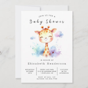 Classic Printable Giraffe Baby shower Kaart