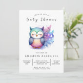 Classic Printable Owl Baby shower Kaart (Staand voorkant)