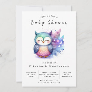 Classic Printable Owl Baby shower Kaart