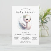 Classic Printable Swan Baby shower Kaart (Staand voorkant)