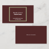 Classic Professional Corporate Lawyer Visitekaartje (Voorkant / Achterkant)