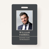 Classic Professional ID Donkergrijs Ivoor Beveilig Badge (Voorkant)