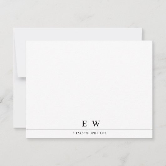 Classic Professional Two-Initiaal monogram Notitiekaartje (Voorkant)