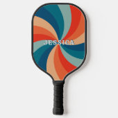 Classic Psychedelic Retro Swirl Pattern Pickleball Paddle (Achterkant)
