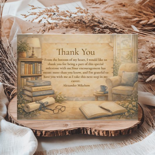 Classic Psychology Graduation Bedankkaart