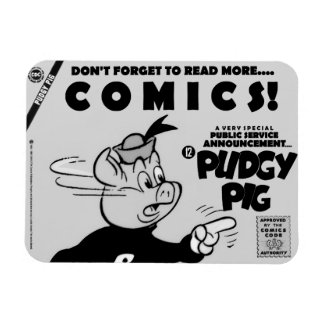 Classic PUDGY PIG (P.S.A.) Magnet  Magneet