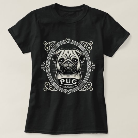 Classic Pug Portrait Women's Tee T-shirt (Design voorkant)