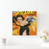 CLASSIC  PULP ILLUSTRATION UIT 1930 VIERKANTE KLOK (Huis)