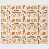 Classic Pumpkins & Happy Thanksgiving Wishes Herfs Cadeaupapier (Vlak)