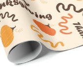 Classic Pumpkins & Happy Thanksgiving Wishes Herfs Cadeaupapier (Rol Hoek)