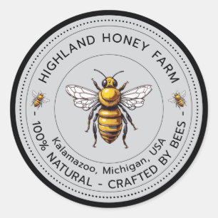 Classic Pure Honey ronde Stickers bewerkbaar ontwe