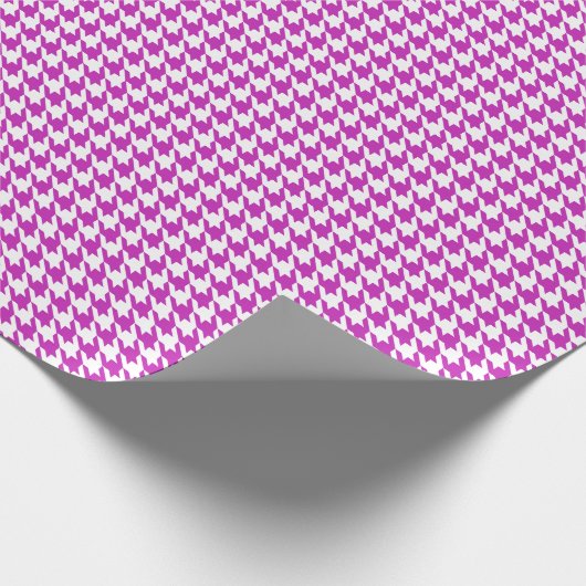 Classic Purple and White Houndstooth Pattern Cadeaupapier (Hoek)