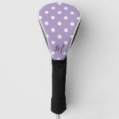 Classic Purple Pattern Monogram Polka Dots Golfheadcover (Voorkant)