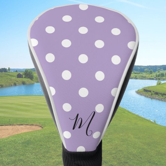 Classic Purple Pattern Monogram Polka Dots Golfheadcover