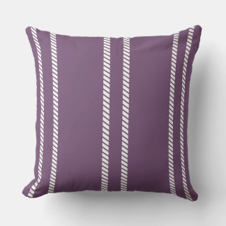 Classic Purple Plum with Stripes Throw Pillow Kussen