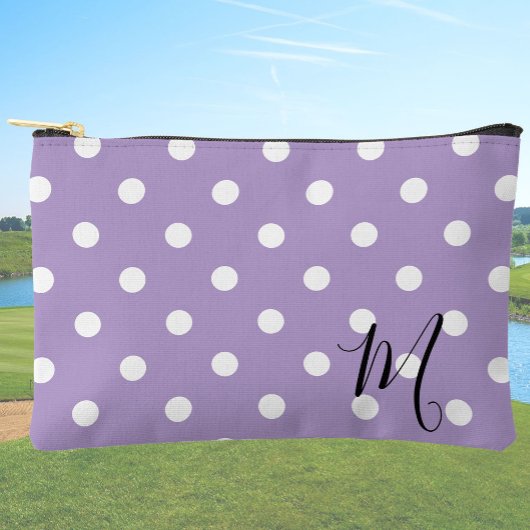 Classic Purple Polka Dots Pattern Makeup or Etui