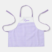 Classic Purple & White Gingham | Personalized Name Schort (Voorkant)