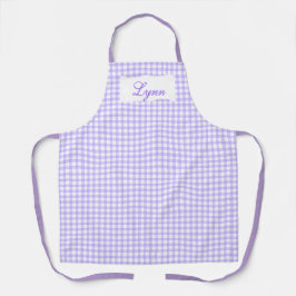 Classic Purple & White Gingham | Personalized Name Schort