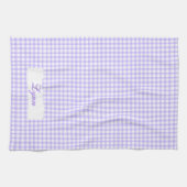 Classic Purple & White Gingham | Personalized Name Theedoek (Horizontaal)
