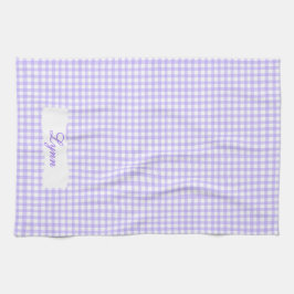 Classic Purple & White Gingham | Personalized Name Theedoek
