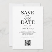 Classic QR Code Photo Wedding Save The Date Kaart (Voorkant)