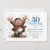 Classic Quirky Man 50th Birthday Whimsical Humor  Kaart (Voorkant)