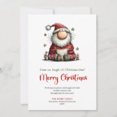 Classic Quirky Santa Playful Christmas Greeting Feestdagenkaart (Voorkant)