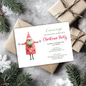 Classic Quirky Santa Red Green Christmas Party  Kaart
