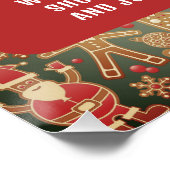 Classic Reading Santa, Bezoek Santa, QR Code Queue Perfect Poster (Hoek)