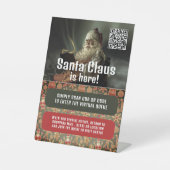 Classic Reading Santa, Bezoek Santa, QR Code Queue Reclamebord Met Voetstuk (Voorkant)