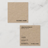 Classic Real Kraft Paper Sjabloon Distress Text Vierkante Visitekaartje (Voorkant / Achterkant)