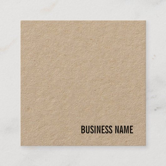 Classic Real Kraft Paper Sjabloon Elegant Trendy Vierkante Visitekaartje (Voorkant)