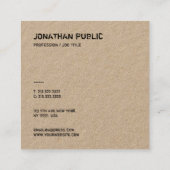 Classic Real Kraft Paper-Sjabloon met vervormde te Vierkante Visitekaartje (Achterkant)
