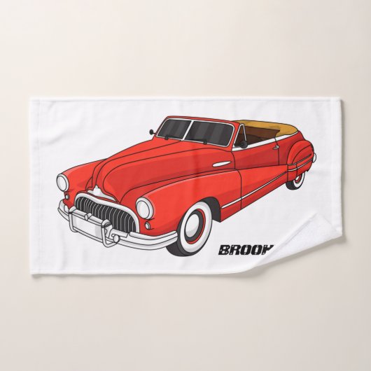 Classic red 1948 automobile bad handdoek (Handdoek)