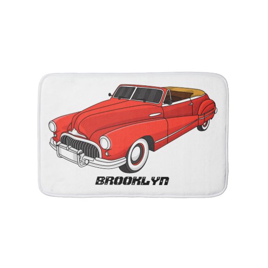 Classic red 1948 automobile badmat (Voorkant)