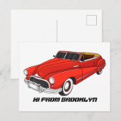 Classic red 1948 automobile briefkaart (Voorkant / Achterkant)