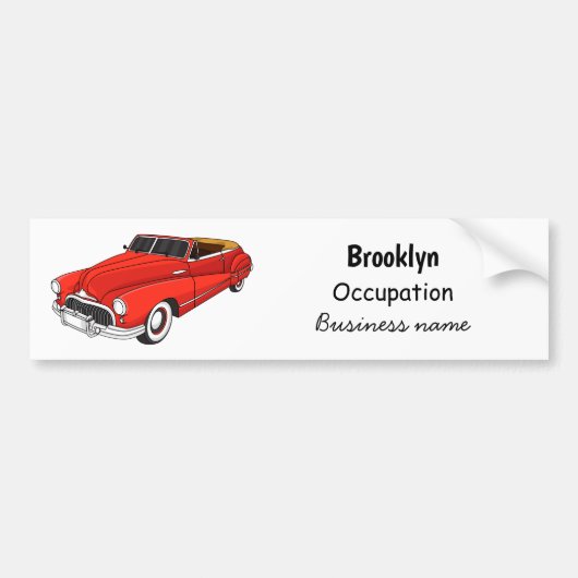 Classic red 1948 automobile bumpersticker (Voorkant)